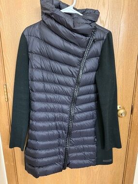 Calvin Klein Black Quilted Hybrid Jacket with Knit Panels